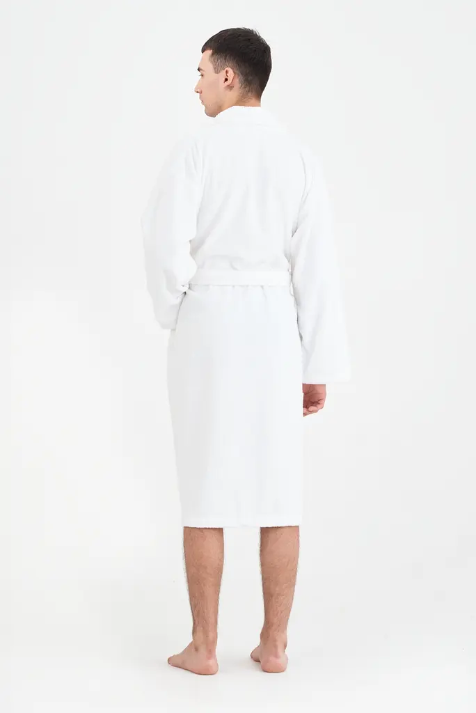 Халат махровый unisex Lotus Home - Basic Line white 2XL - фото 9