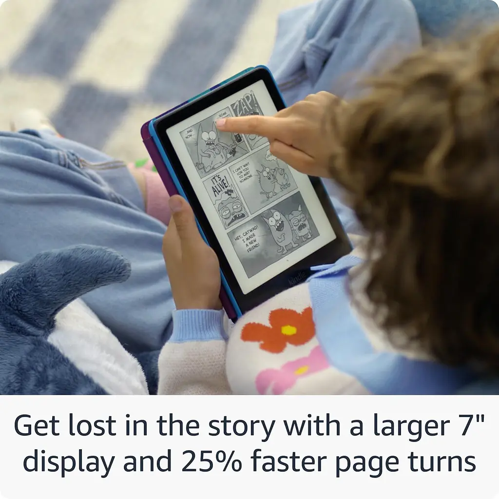 Електронна книга Amazon Kindle Paperwhite Kids 12th Gen 2024 Starfish, 16 ГБ, дисплей 7 E Ink Carta, HD-екран, антиблікове покриття, підсвічування, сенсорний екран, захист від вологи, Bluetooth/Wi-Fi, USB-C - фото 3