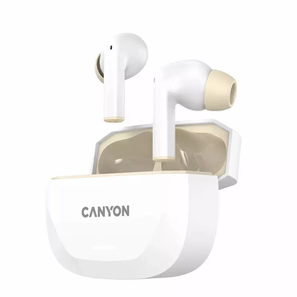 Навушники Canyon Hexagon 7 TWS ANC+ENC Wireless Charge White/Beige (CNS-TWS7WB) - фото 3