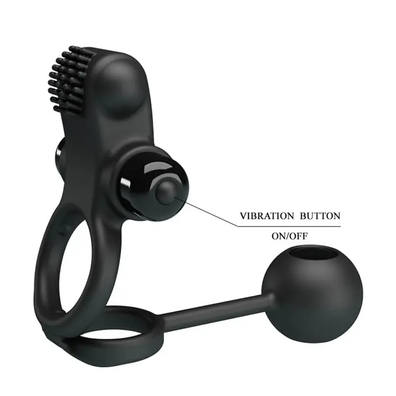 Ерекційне кільце - Pretty Love Vibration Penis Sleeve IV Black - фото 5