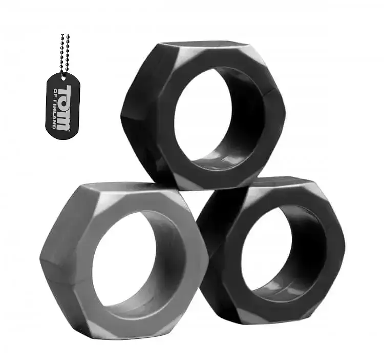 Набір ерекційних кілець Tom of Finland 3 Piece Cock Nuts, 2.544 см