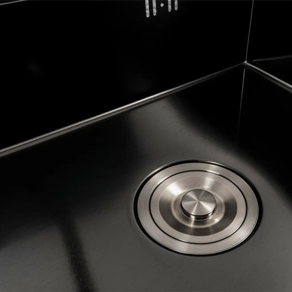 Кухонна мийка CM 50x50 прихована PVD чорна Platinum Handmade, Чорний - фото 7