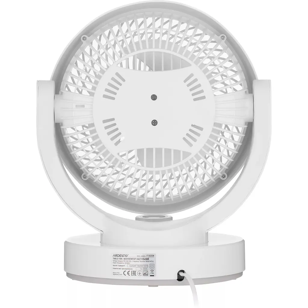 Вентилятор Ardesto FT-B25W настільний 15 см 30 Вт білий - фото 4