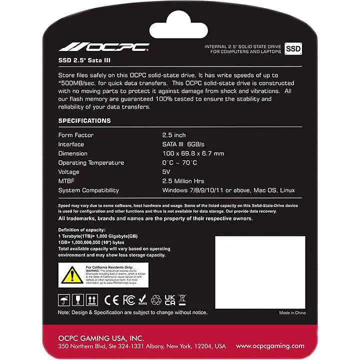 Накопитель SSD OCPC Sata 2.5 1TB XTL-200 (SSD25S3T1TBLT) - фото 3