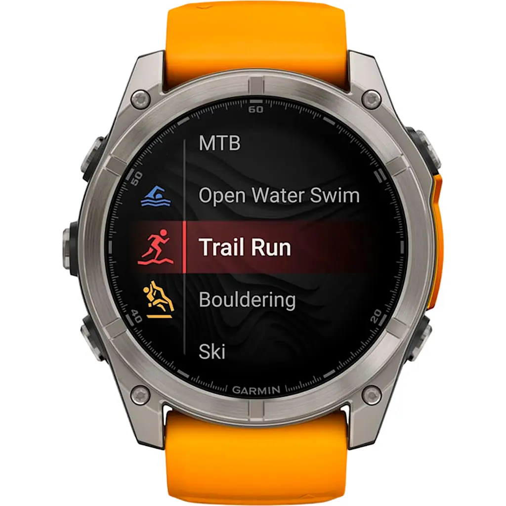 Смарт-часы Garmin Fenix 8 AMOLED Sapphire 51mm Titanium with Spark Orange/Graphite Silicone Band (010-02905-10) [115048] - фото 9