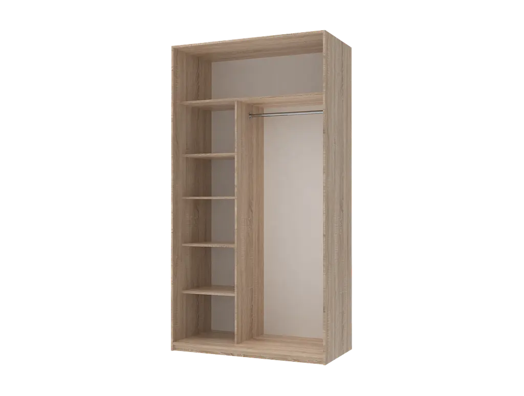 Шафа-купе Doros Сіті Лайт Дуб Cонома 1 ДСП / 1 Дзеркало 120х60х225 (42002035) - фото 2