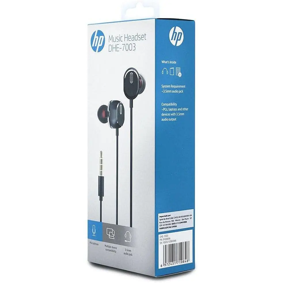 Гарнітура HP DHE-7003 3.5 мм Volume Control Black (DHE-7003) - фото 2