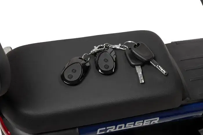 Электроскутер Двухместный Crosser CR2 (800W, 60V, 24Ah, графеновый АБК) Синий - фото 7