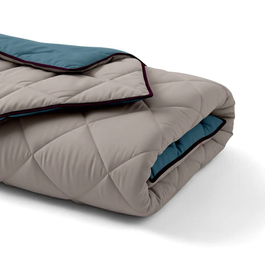 Покривало Cosas TAUPE STONE CS3 200х230 см стьобане двостороннє на ліжко та диван (Blanket_84Quartz_68Sky_kt_77CherryDark_200x230) - фото 2