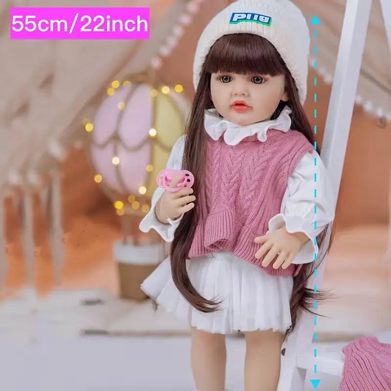 Реалістична Кукла Реборн 55 см повністю вінілова Doll Reborn Baby К0100214.1 - фото 3