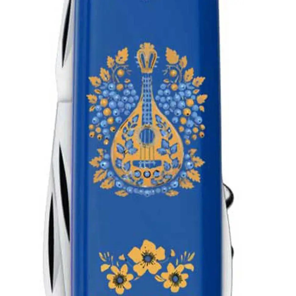 Ніж Victorinox Spartan Ukraine 91мм,12функ,син ,Українські мотиви - фото 4