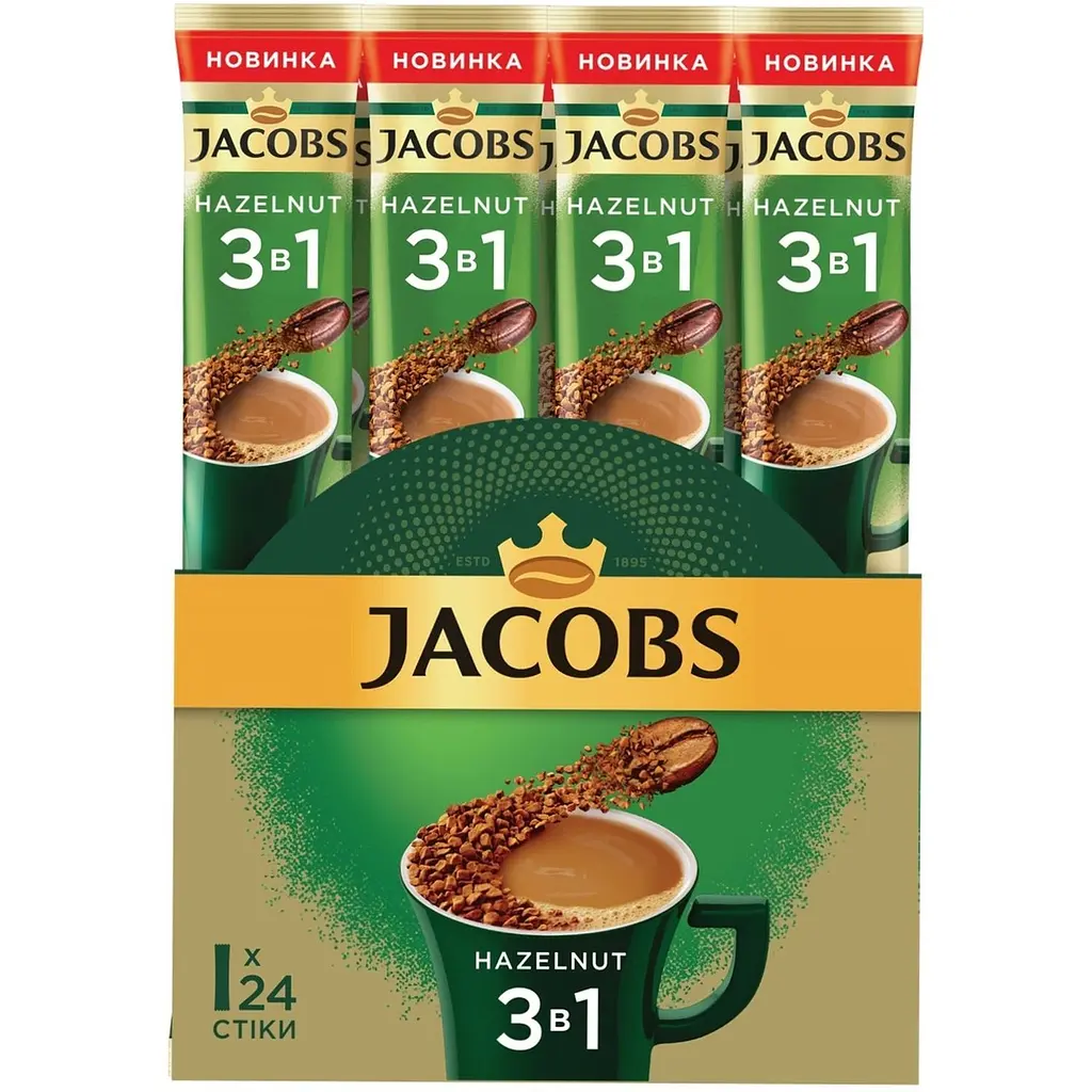 Кавовий напій Jacobs 3 в 1 лісовий горіх 15 г х 24 шт. - фото 2