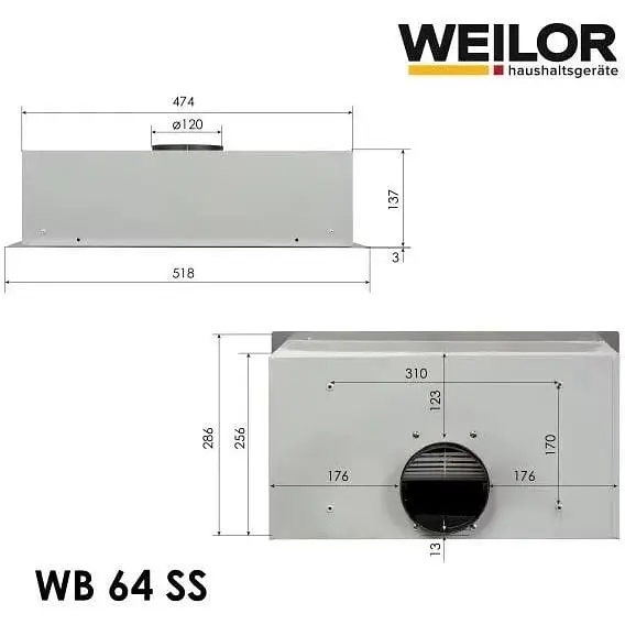 Витяжка вбудована Weilor WB 64 SS - фото 10