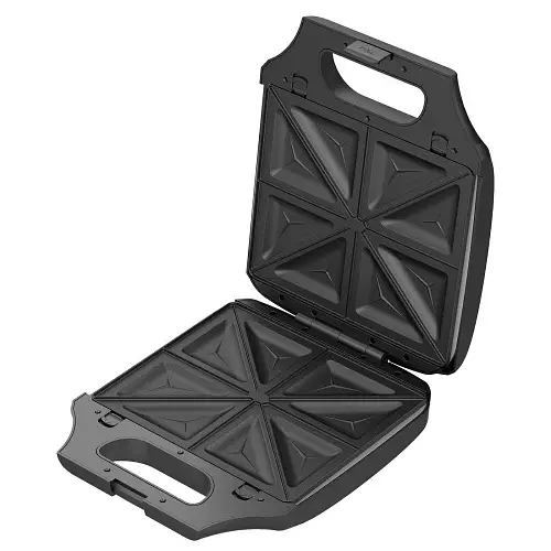 Мультимейкер Liberton LSM-5108, Black/Silver, 1400W, 4в1 гриль, трикутні сендвічі 4шт, бельгійські вафлі 2шт, горішки 12шт, антипригарне покриття, індикатор живлення та готовності, автоматичний контроль температури - фото 5