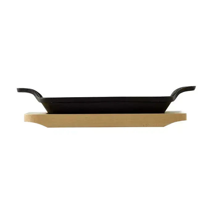 Чавунна мініформа з сервер. дошкою MasterPro Foodies cook&share, 17x10 см (BGMP-3807-EM) - фото 2