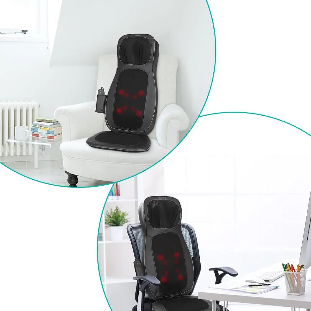 Масажна накидка на крісло Naipo Neck and Back з підігрівом і вібрацією MGBK-C2030 (Black) - фото 7