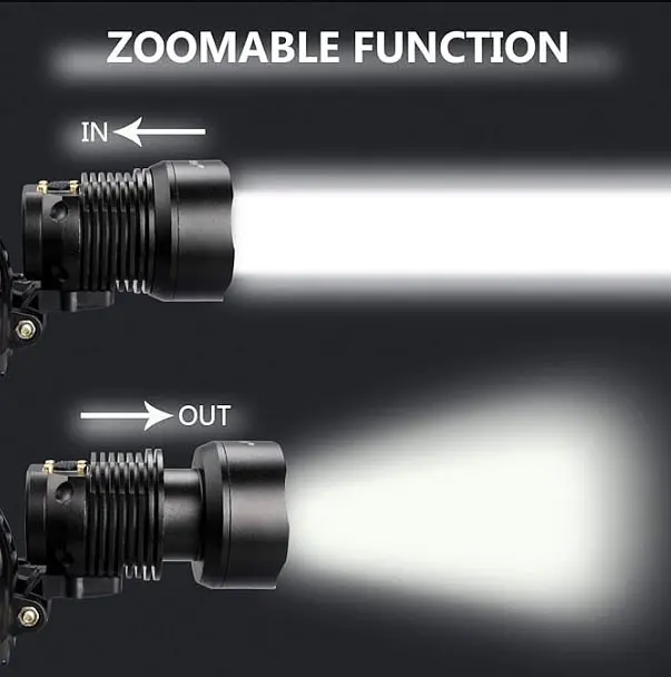 Фонарь аккумуляторный налобный WD RB-161 на голову мощный яркий LED P90 ZOOM зум - фото 3