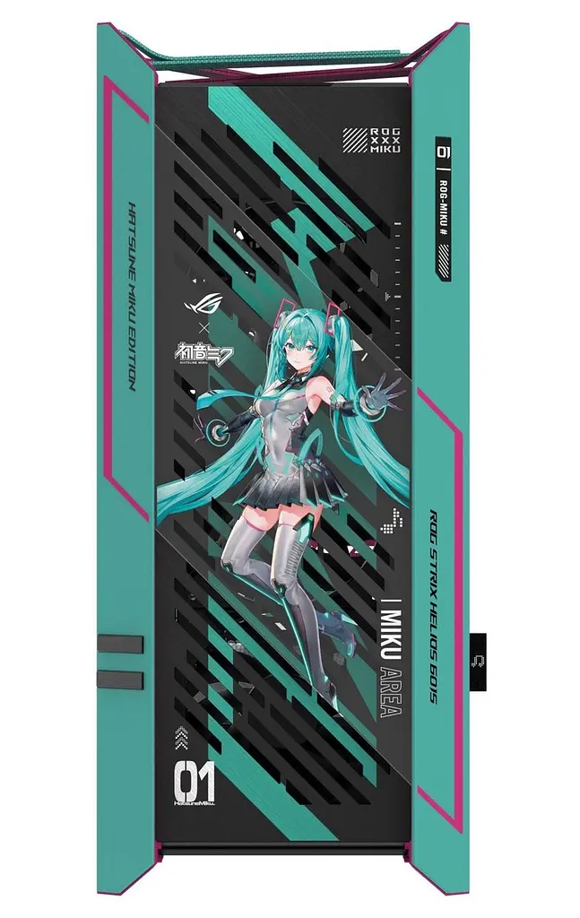 Корпус Asus ROG Strix Helios II GX601S Hatsune Miku Edition Tempered Glass без БЖ (90DC00W0-B39010) Green - фото 2