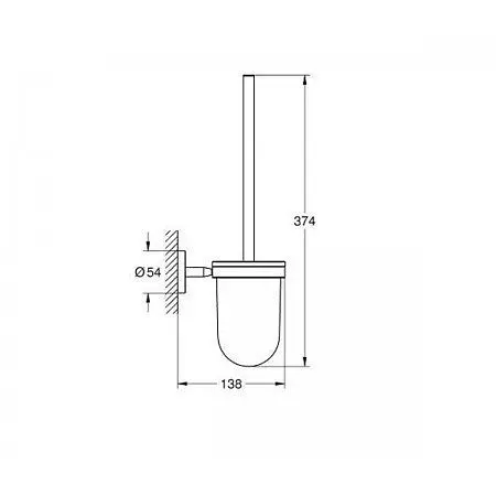 Туалетний йоржик Grohe Bau Cosmopolitan 40463001, Хром - фото 2