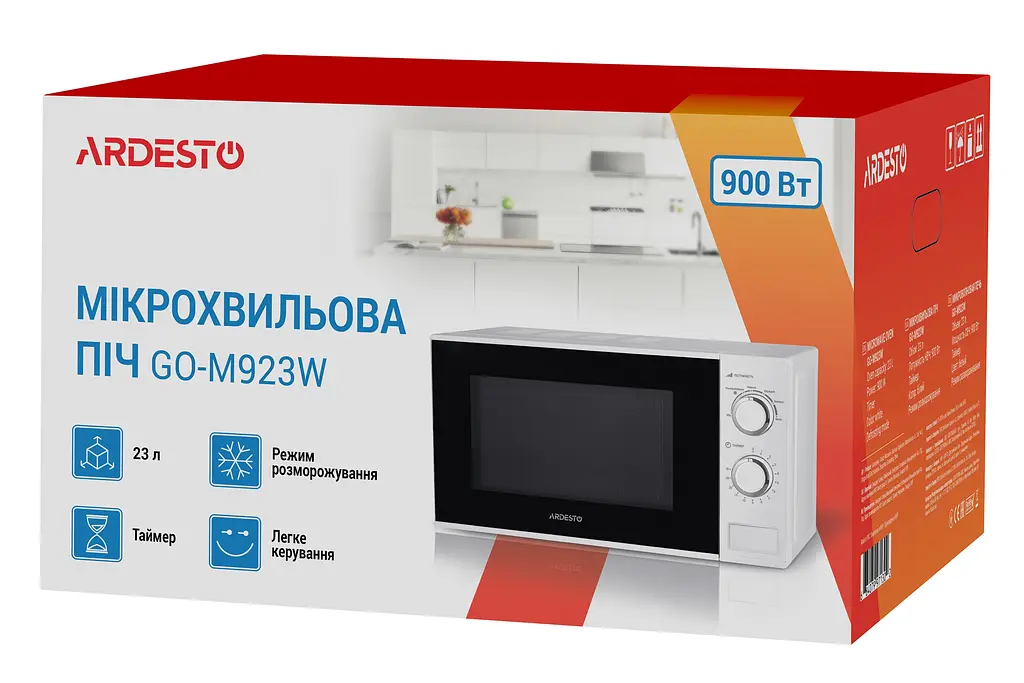 Мікрохвильова піч Ardesto, 900 Вт, білий (GO-M923W) - фото 4