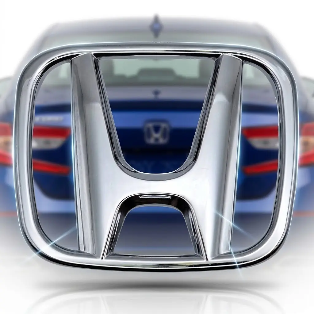 Емблема решітки задня Honda Хром 85х71 мм Пластик на скотчі (Завод) - фото 4