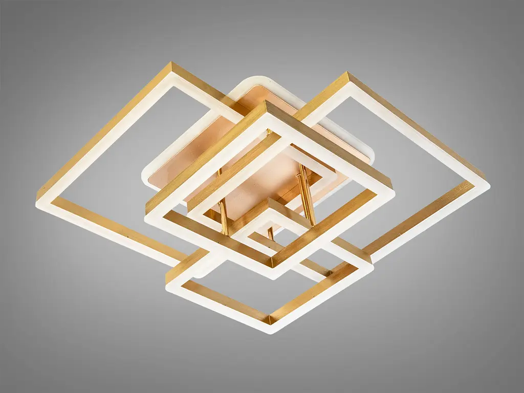 Стельова люстра LED Diasha 7001G LED 3color mmer 7001G, 145W, 3 кольори, золото, хай-тек стиль - фото 4