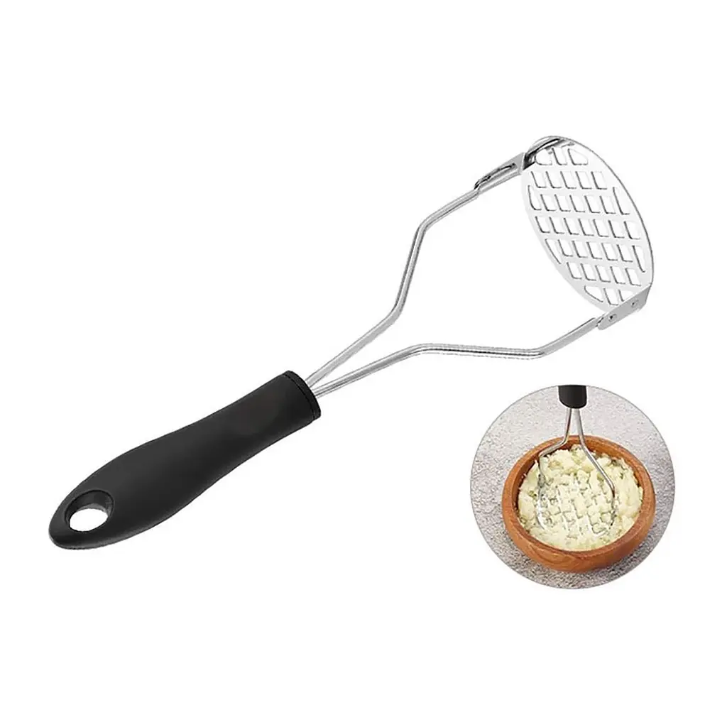 Товкачка картоплем'ялка для картоплі із пластиковою ручкою 23.5 см, Kitchen Master Чорний 87740 - фото 5