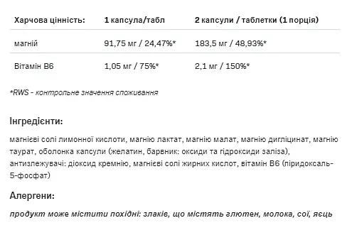 Витаминно-минеральный комплекс Allnutrition MAGNESIUM 5 FORMS + B6(P-5-P) 100 капсул - фото 2