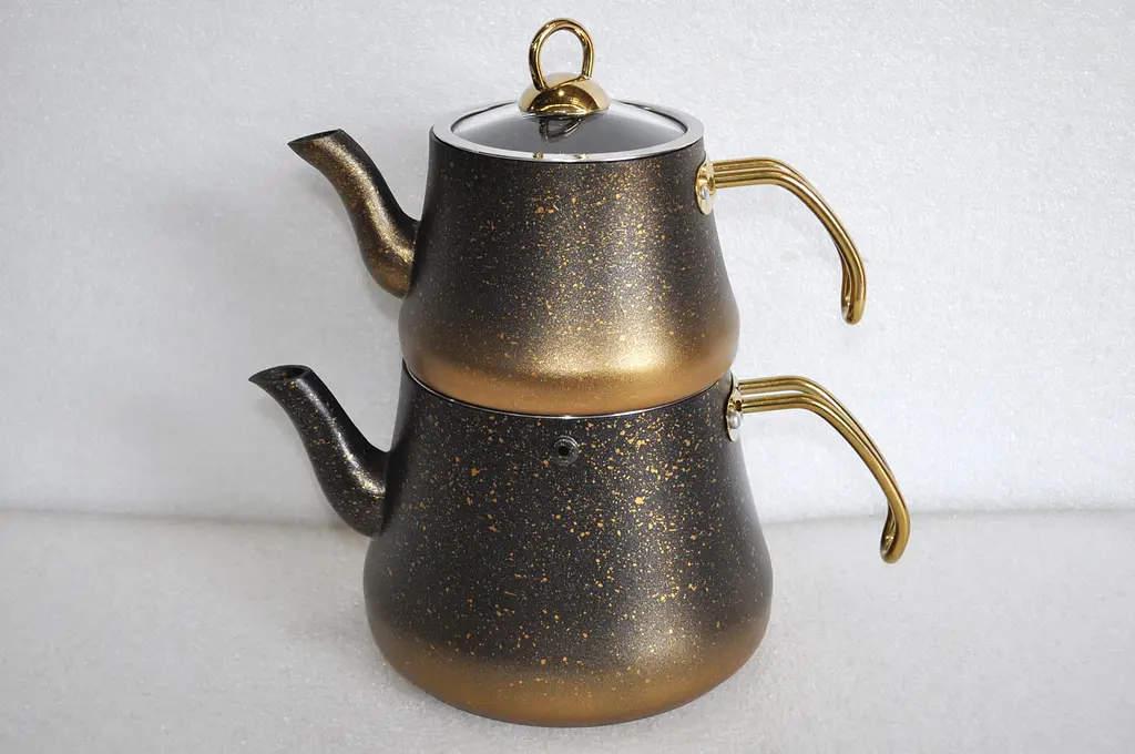 Двоярусний чайник O.M.S. Collection 8200-M Gold (0,8/1,8 л.)