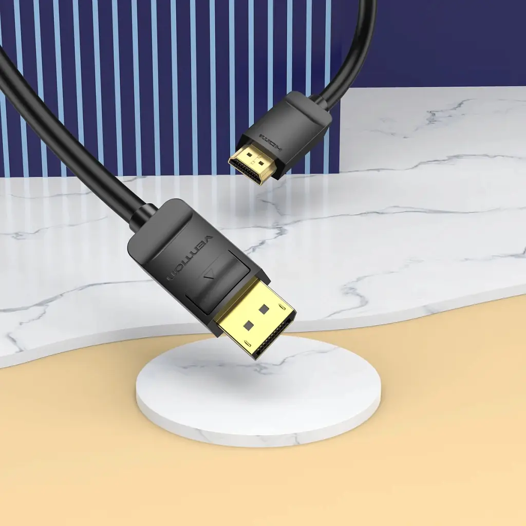 Кабель мультимедійний DisplayPort M to HDMI M 1.5m 1080p60Hz black Vention (HADBG) - фото 2