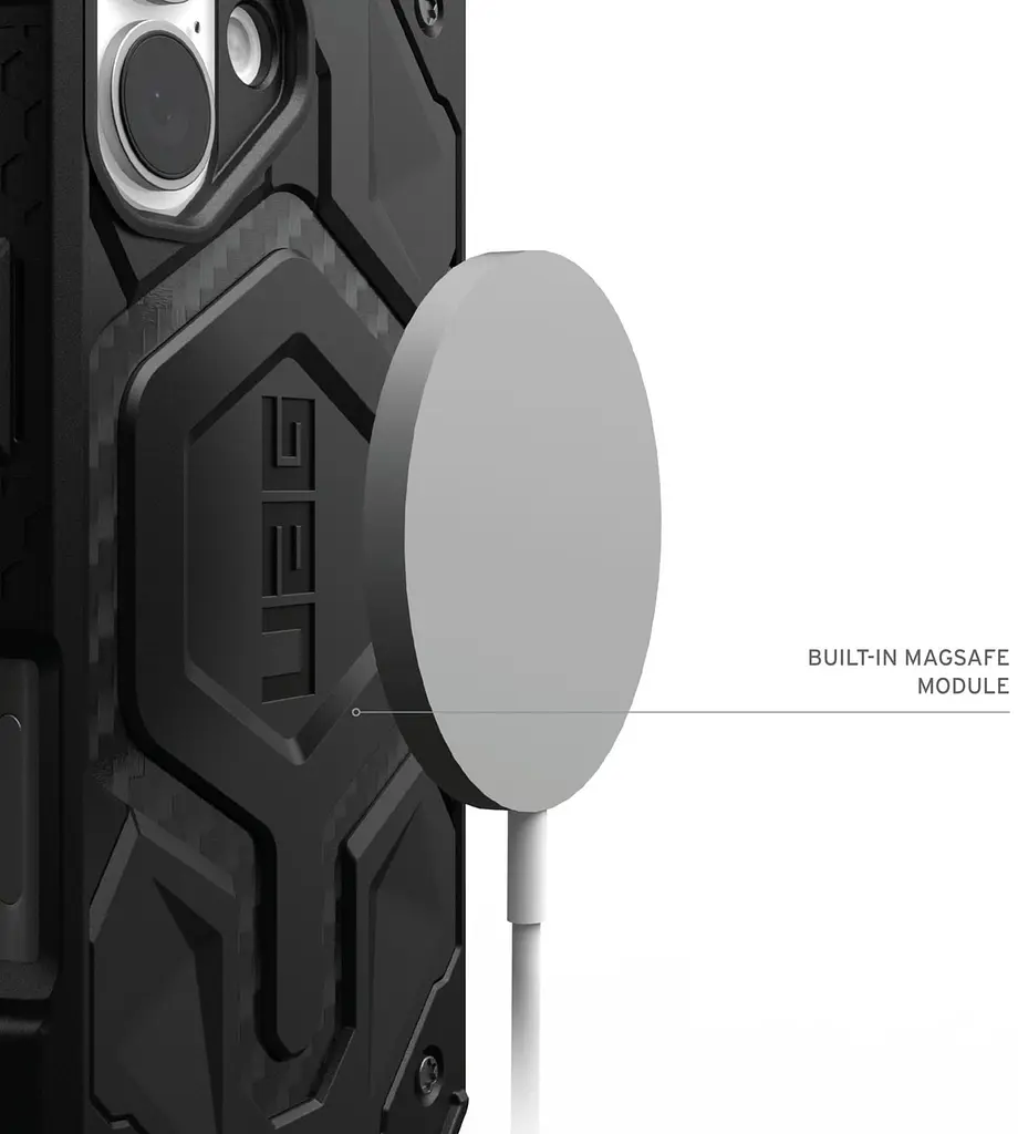 Чохол протиударний UAG Monarch Pro MagSafe для iPhone 16 Carbon Fiber Red 11449311F4242 - фото 7