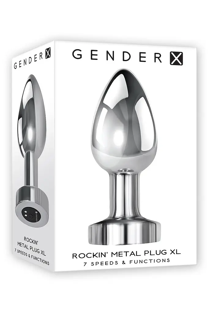 Анальна пробка Gender X Rockin Metal Plug XL 10.5 см (срібляста) - фото 5