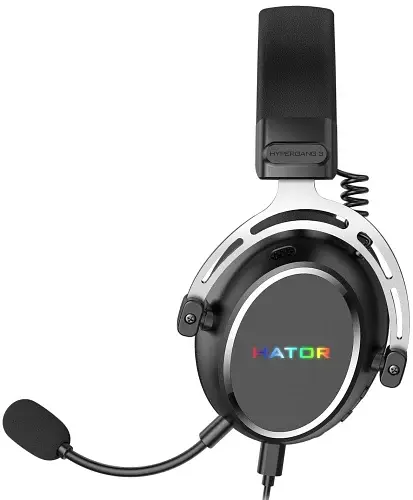 Навушники Hator Hypergang 3 USB, Black, мікрофон (ENC), динаміки 53 мм (Hi-Res), віртуальний об'ємний звук 7.1, RGB підсвічування логотипу, 32 Ом, 112 дБ, USB Type-C (1.3 м) / USB Type-A (1 м) (ESH50) - фото 5