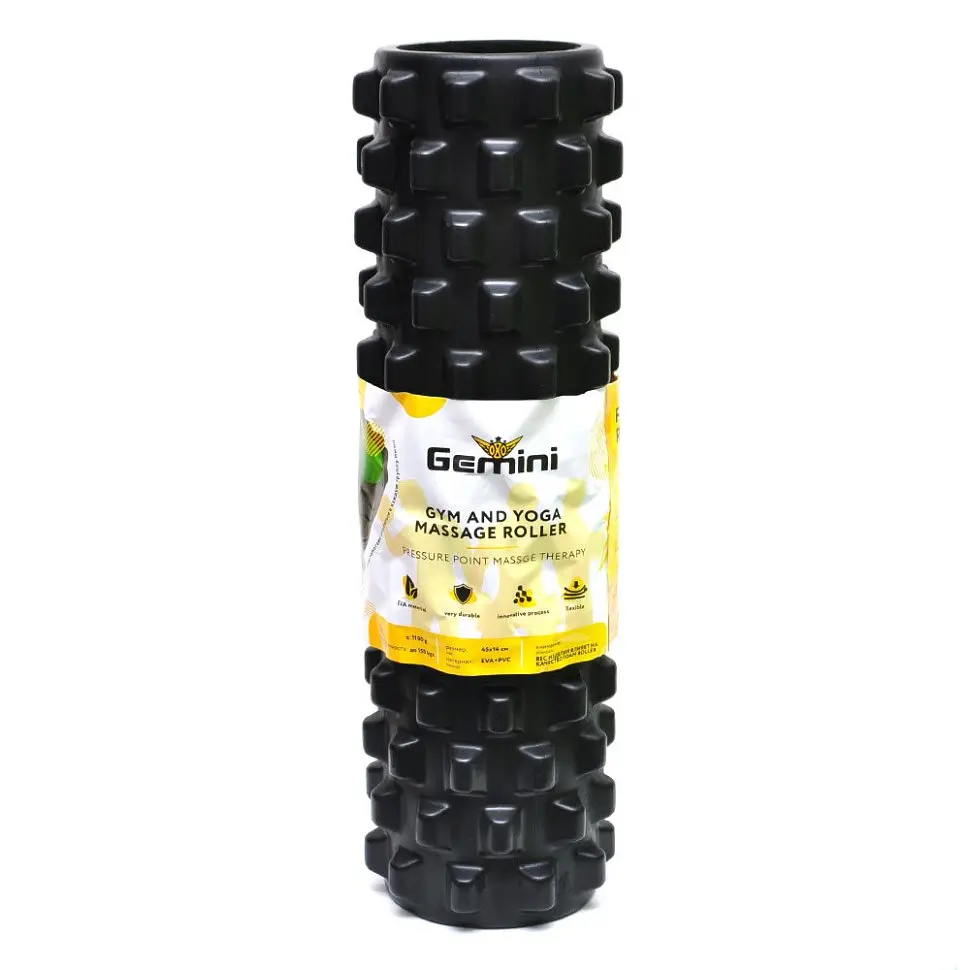 Ролер для йоги та пілатесу Grid Bubble Roller Gemini Sport G0010-BK 45х14 см - фото 3