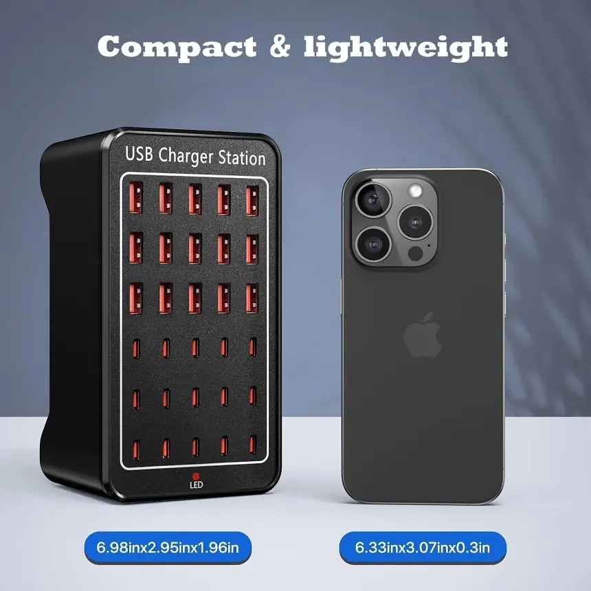 Зарядная станция ILEPO многопортовая на 15 USB портов + 15 Type-C 150 Вт / сетевое мультизарядное устройство (19018) - фото 3