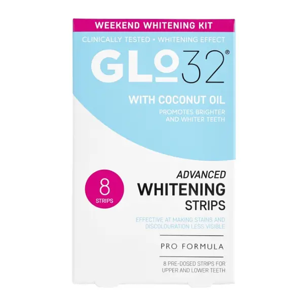 Смужки відбілюючі GLO32, Weekender Whitening Strip, 8 шт