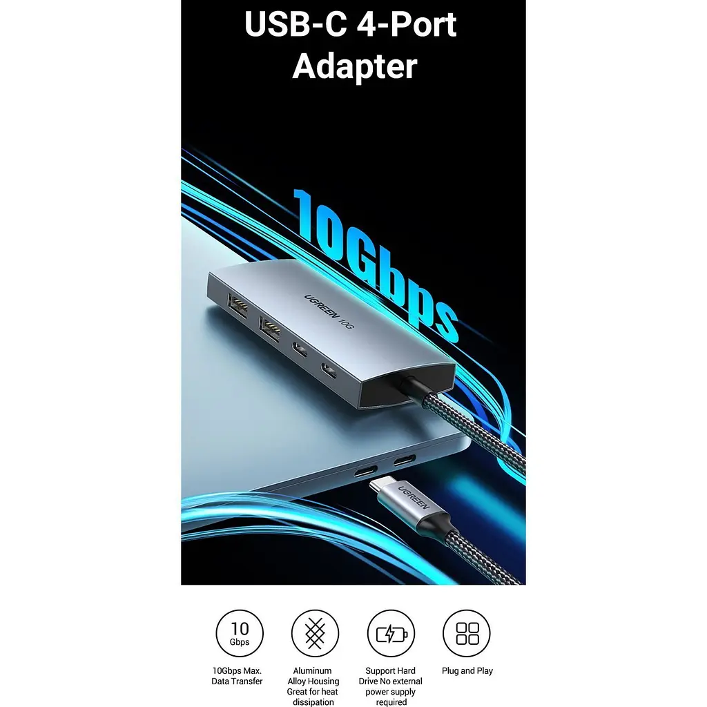 USB-хаб Ugreen CM480 4in1 (30758) [152545] - фото 13