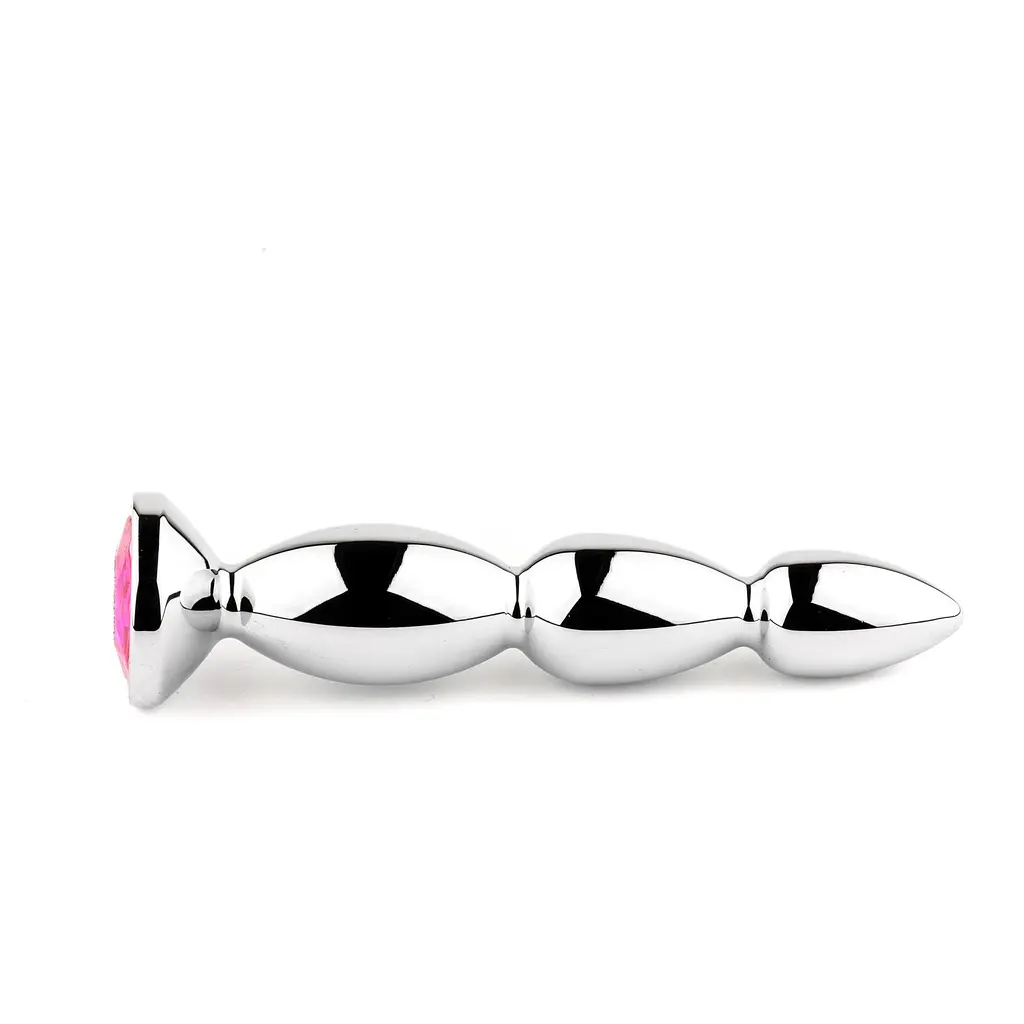 Металева анальна пробка Jewellery сріблястого кольору - фото 3