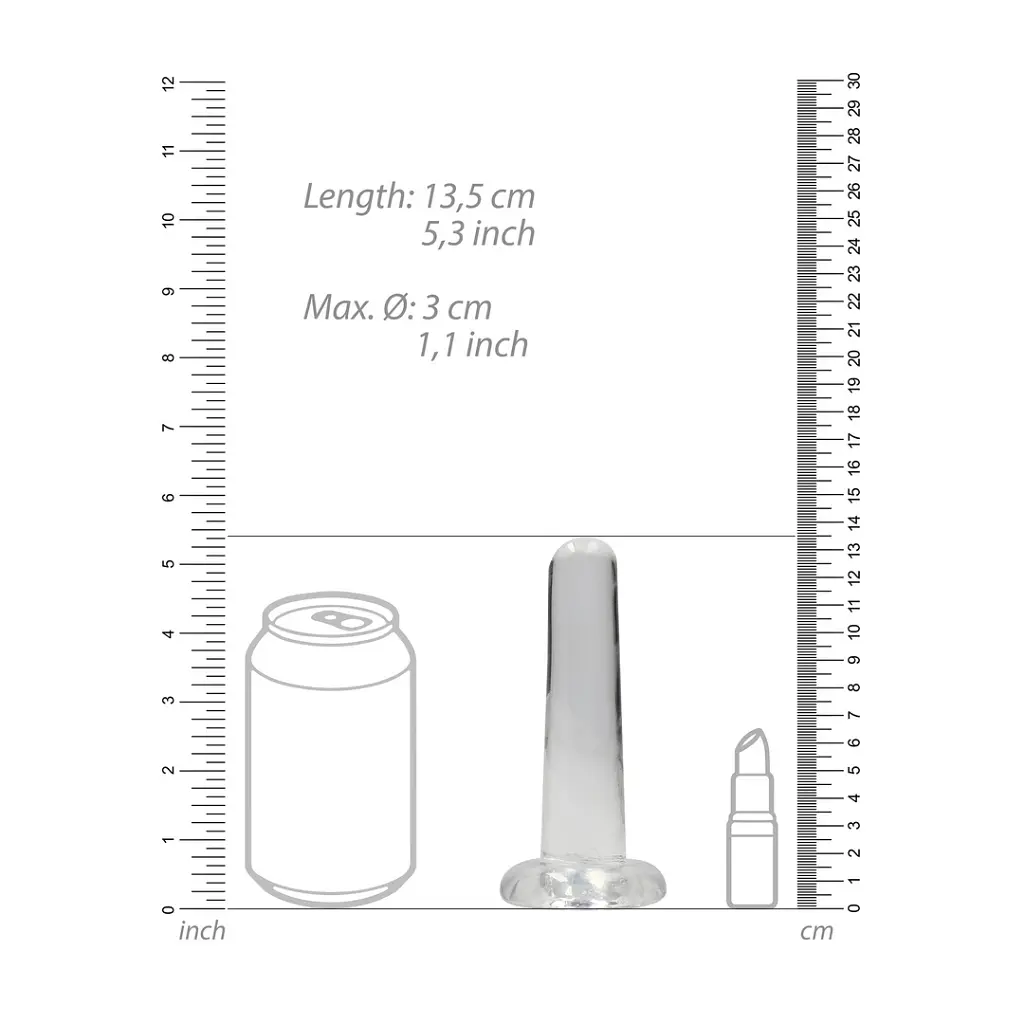Фалоімітатор Realrock Crystal Clear Dildo 5.3" 13.5 см прозорий - фото 4