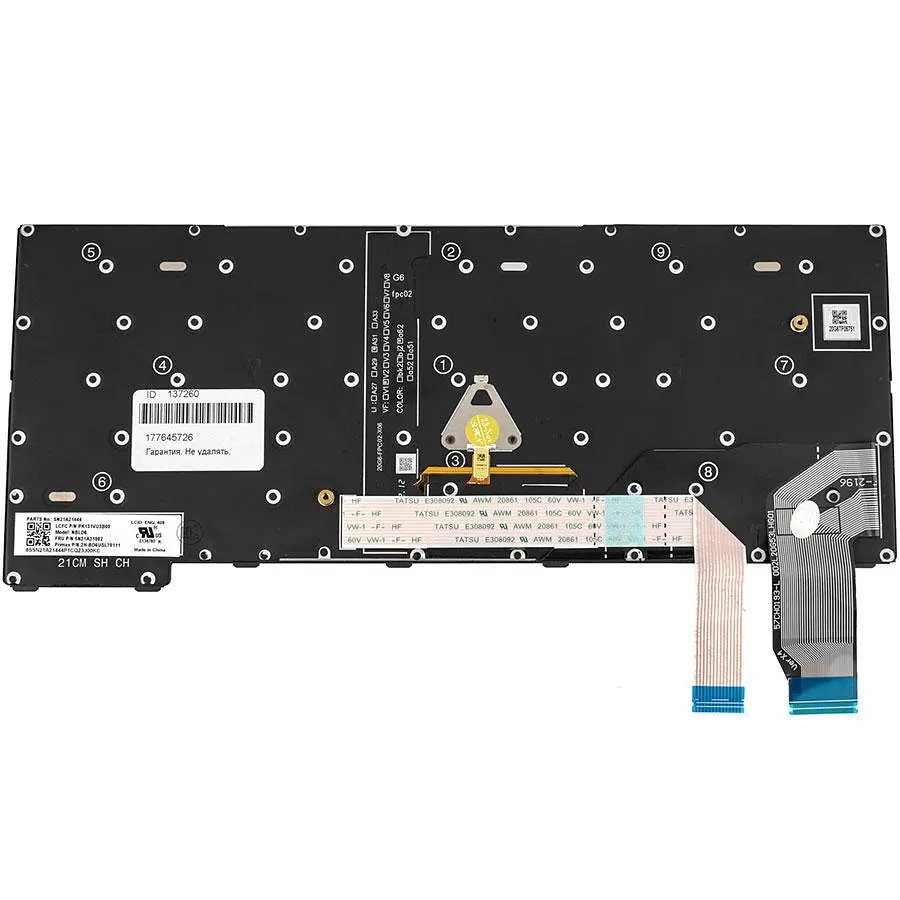 Клавіатура для ноутбука LENOVO (ThinkPad: X13 Gen 2) rus чорний подсветка клавиш - фото 2