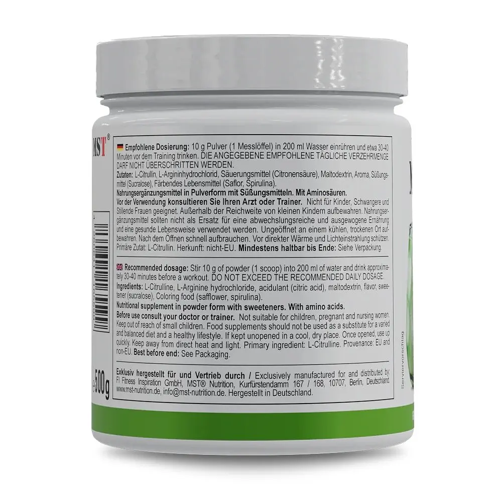 Передтренувальний комплекс MST Nutrition Amino Pump, 500 грам - Зелене яблуко - фото 3