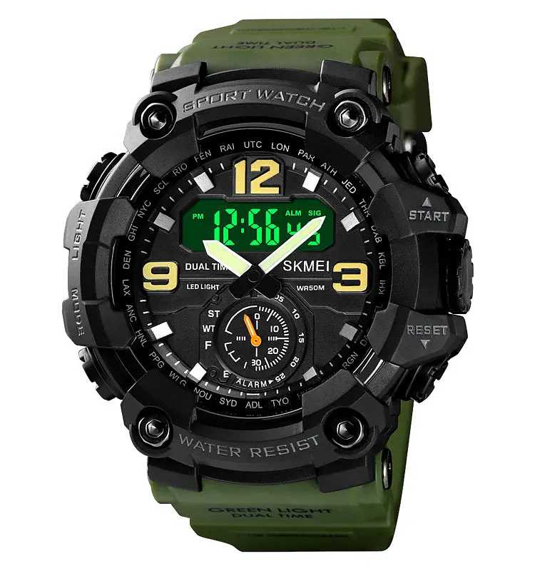 Наручний годинник чоловічий Skmei 1637 Army Green, 1637AG (18439) - фото 2