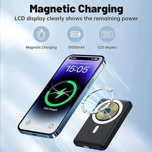 Портативний зарядний пристрій Yagopal MagSafe бездротовий магнітний 10000 мА·год 15 Вт - фото 3