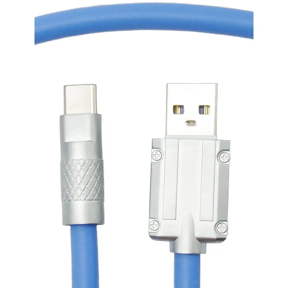 Кабель Dengos USB - USB Type-C (M/M) 1 м Blue (PLS-TC-NS-BLUE) - фото 2