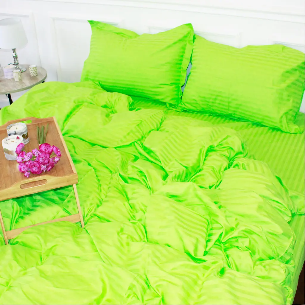 Постільна білизна MirSon SatinStripe 30-0016LightGreen 200х220 Євро (2200005253670) - фото 5