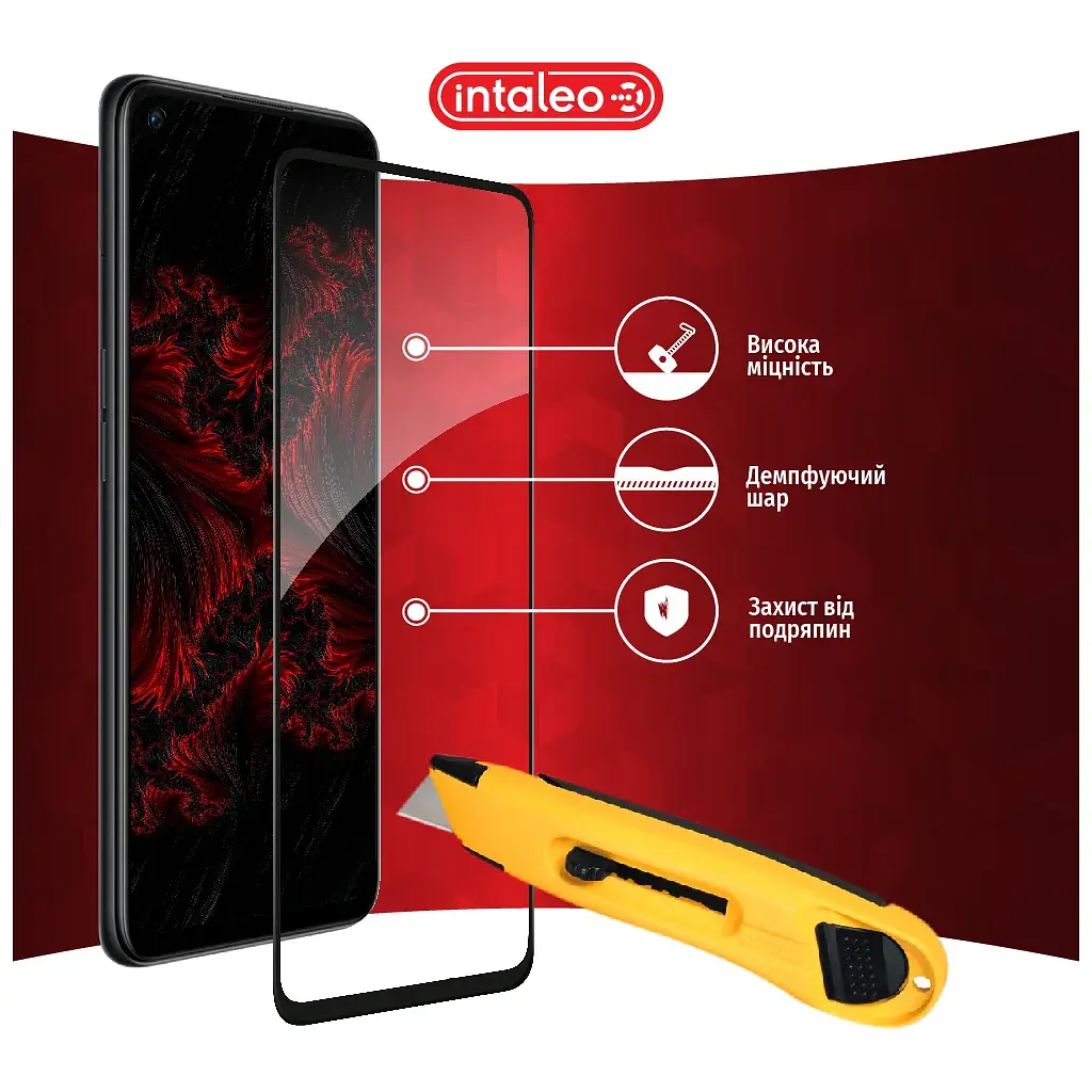 Скло захисне Intaleo Full Glue Oppo A76 4G Black (1283126528880) - фото 5