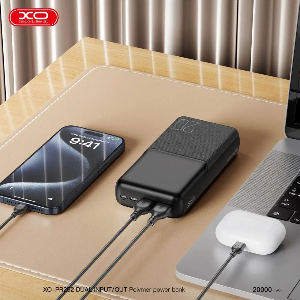 Зовнішній акумулятор XO PR252 20000mAh 10W Black (714804) [172646] - фото 4
