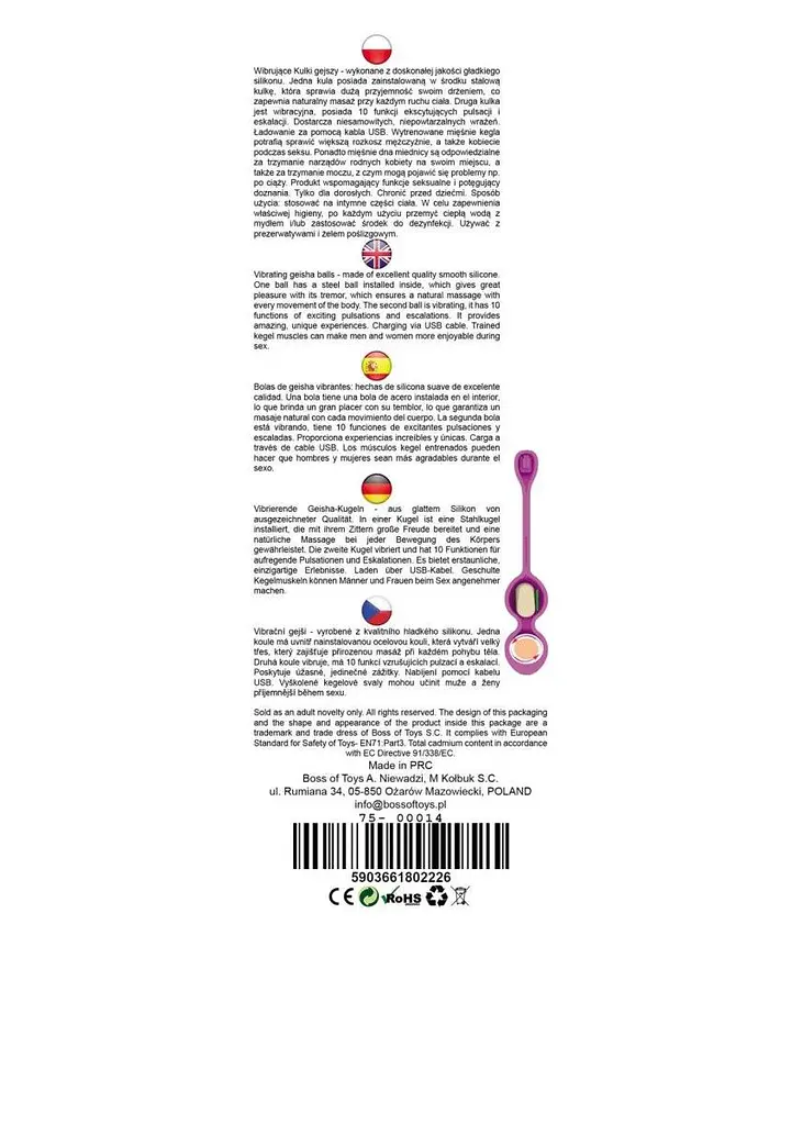 Вагінальні віброкульки Vibrating Kegel Balls Purple, 32 мм, 80 г - фото 5