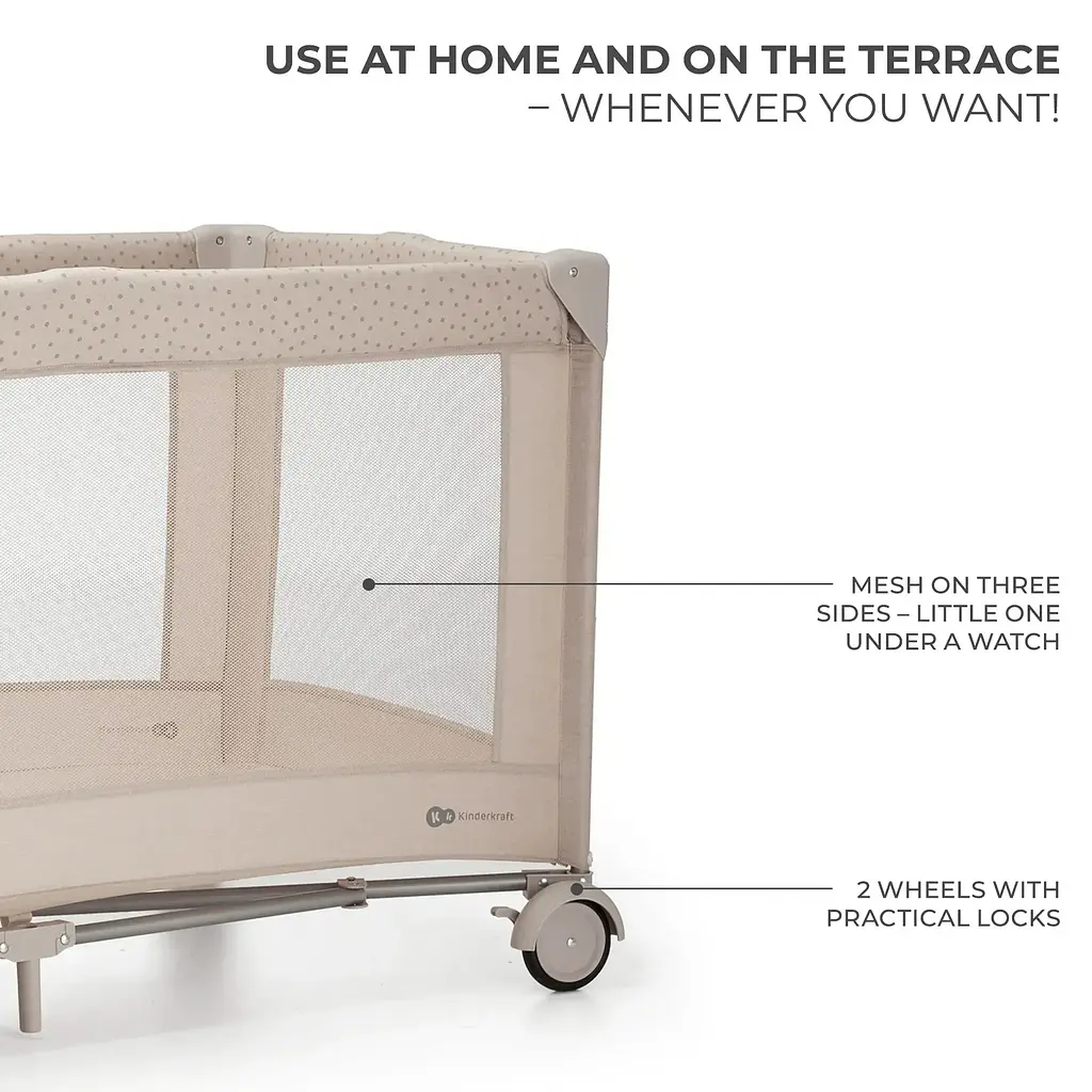 Ліжко-манеж с пеленатором Kinderkraft Joy 2 Beige (KLJOY02BEG000AC) - фото 7