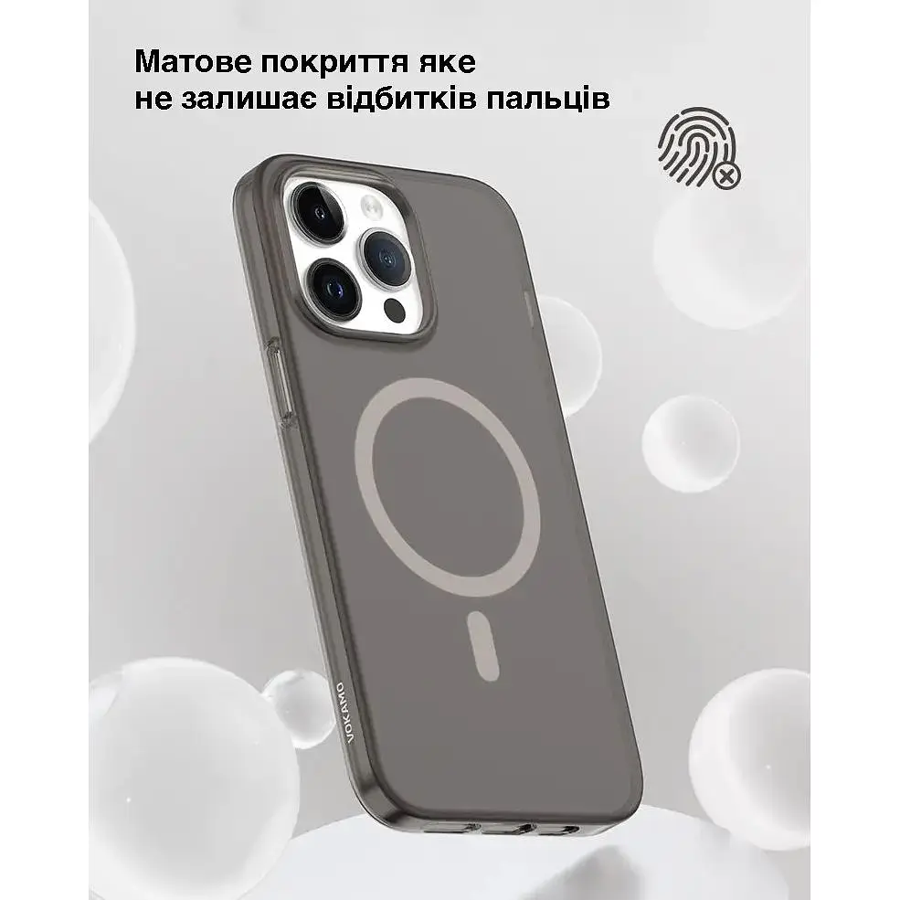 Чехол Vokamo Glacier для iPhone 15 Pro с магнитом черный матовый - фото 7